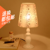 欧式台灯 卧室床头灯创意节能简约现代温馨婚房可调光布艺小台灯