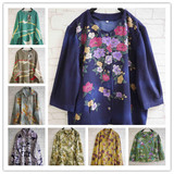 夏装日本制Vintage复古古着孤品日式和风浮世绘印花森女衬衣衬衫