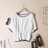 韩版修身女装夏装真丝衬衫2016新款短款套头上衣大码显瘦T恤短袖