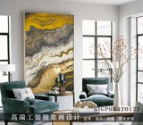 大理石巨幅油画 高档别墅 巨幅装饰画 公司大幅抽象挂画 玄关壁画