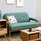 择美宜居2016北欧宜家户型实木沙发椅简约三人位特价组装布艺沙发