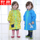 野趣儿童雨衣新款大檐帽透气环保雨衣韩版男女小学生雨披卡通无味