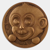 现货:上海造币厂.2016年卡通生肖猴大铜章.卡通猴大铜章.猴年铜章