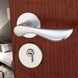 太空铝分体锁具欧式实木门把手现代简约室内门锁轴承锁分体锁实心