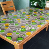 餐桌布软玻璃PVC压花印花塑料板台布彩色绿圆圈桌垫茶几垫水晶板