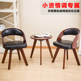实木新款休闲桌椅北欧宜家阳台书房卧室咖啡椅现代简约椅可旋转