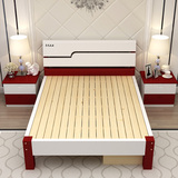 实木双人床简易木床1.3 1.8米成人床现代简约大床1.2儿童床单人床