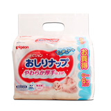日本原装进口贝亲婴儿湿巾 清爽型宝宝润肤湿纸巾80抽*6包补充装