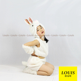 路易斯儿童大兔子造型可爱动物服装幼儿园龟兔赛跑小白兔表演服