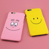 韩国潮牌iphone6s超薄手机壳苹果6plus磨砂硬壳5s笑脸简约保护套