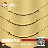 韩国正品代购 蒂芙尼Tiffany T系列微笑吊坠项链钻石黄白玫瑰金