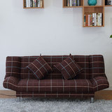 格子双人折叠沙发床简约现代布艺术韩式小户型客厅卧室休息多功能