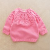 2016春装女童装毛衣纯棉套头衫女宝宝婴儿针织毛线衣上衣0-1-2岁