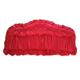 淡香家纺 夹棉欧式弧形皮床头罩定做 大红婚庆床头套特大床头靠背