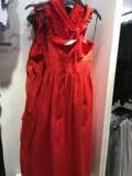 HM H＆M 专柜正品代购 2016新款女装休闲裙子露肩红色连衣裙