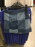 专柜正品代购H&M HM 女装拼色格子牛仔短裙半身裙伞裙 0401940