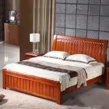 简约现代实木床橡木床1.5双人床1.8储物高箱床1.2单人1米成人婚床