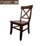 纯实木餐椅进口红橡木椅子办公椅书桌椅实木椅子美式乡村胡桃色