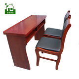 现代简约双人长条桌会议桌美式实木桌工业风桌铁艺长桌办公桌家具