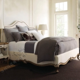 全实木家具1.8米欧式双人床 北欧宜家简约布艺床新古典美式软包床