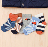 现货英国NEXT进口童袜代购男女宝宝条纹婴儿袜短袜小汽车袜子5组