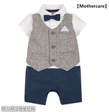英国Mothercare正品代购男宝男婴全棉假两件礼服式短袖连体衣爬服