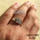 包邮韩国版情侣男士款1克拉仿真钻戒锆石镀18k婚礼拍照结婚戒指子