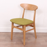 北欧宜家实木小户型餐椅 创意咖啡椅简约现代家用布艺休闲椅子