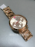 在途美国代购Kate spade 1YRU0716玫瑰金三眼桃心不锈钢女士手表