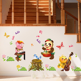 儿童房卧室卡通可爱小熊动物墙贴纸小鸡布置幼儿园音乐会墙贴画
