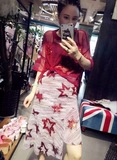 泰国潮牌左岸潇两件套连衣裙2016夏季新款性感透视星星半身裙套装