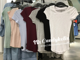 HM H＆M女装香港代购专柜正品LOGG纯色基本款圆领短袖T恤修身显瘦