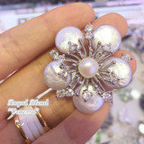 代购 泰国代购Fashion Pearl 天然淡水珍珠胸针 也可做吊坠 925银