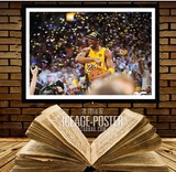 科比装饰画NBA体育海报有框画咖啡酒吧卧室壁挂墙画篮球运动明星