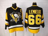 NHL冰球服 Pittsburgh Penguins企鹅队66号lemieux球衣复古CCM