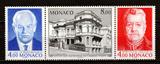 FB28-4 摩纳哥 1987 邮票发行局50年 亲王 创始人 邮局 3全新连票