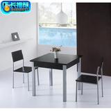 简约现代餐桌椅白色黑色4人座框架饭店家用钢木桌欧式餐桌椅组合
