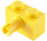 LEGO 乐高 科技 汽车配件 2458,1x2砖带栓 轮轴砖 黄色