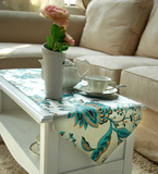 美式乡村 欧式米色蓝色高档餐桌椅 茶几鞋柜旗 加厚双层隔热桌垫