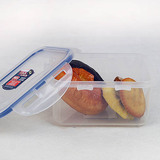 乐扣乐扣塑料保鲜盒微波炉专用饭盒冰箱收纳盒分格型便当盒长方形