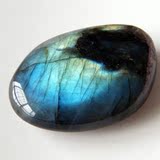 水玉冰魄拉长石把玩摆件 深蓝光观赏石水晶原石手把件拉长石实物