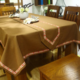 朴居纯色咖啡色桌布 宜家欧式民族棉麻布艺餐桌布台布茶几布加厚
