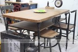 美式乡村复古铁艺做旧餐桌座椅欧美风格实木家具餐桌椅 特价