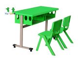 育童幼儿园儿童塑料课桌椅，带抽屉塑料学生单人课桌，双人课桌