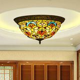 外贸出口品质巴洛克风格复古彩色玻璃艺术客厅卧室灯蒂凡尼吸顶灯