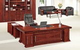 2.4米实木贴木皮老板桌 老总桌大班台大班桌 实木办公家具 总裁桌
