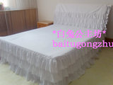 韩版 纯白色 三层蛋糕 纯棉 床罩 床群 床套