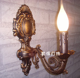 欧式壁灯地中海床头灯壁灯镜前灯阳台灯过道楼梯灯走廊复古铜蜡烛