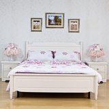 珀莱旭家具简约欧式风格实木单人床1.2米白色松木床1.35米特价W02