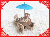 【供应竹木旅游工艺品批发】带伞圆桌椅/过家家道具/儿童玩具